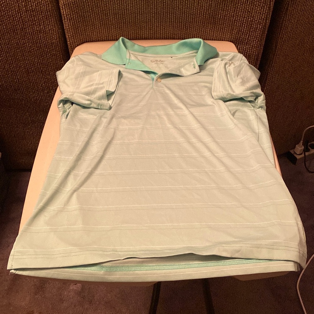 Walter Hagen Golf Polo shirt. Size: S. Color: Teal/Turquoise w/ stripes